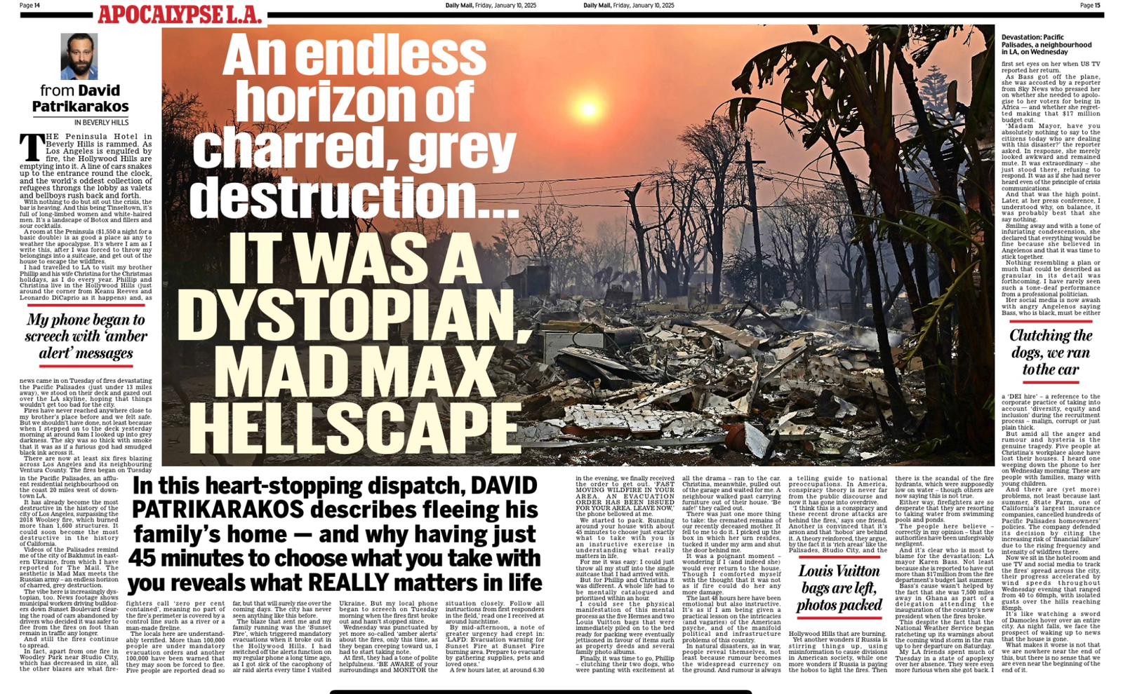 David Patrikarakos on X: &ldquo;I was caught in the LA wildfires and had 