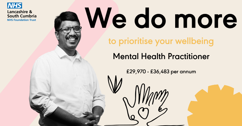 WeAreLSCFT's tweet photo. Are you a registered mental health nurse, qualified social worker or occupational therapist? We might just have the role for you!

We are looking for a mental health practitioner to work in our Barrow in Furness Home Treatment Team.

Click on the image to apply.