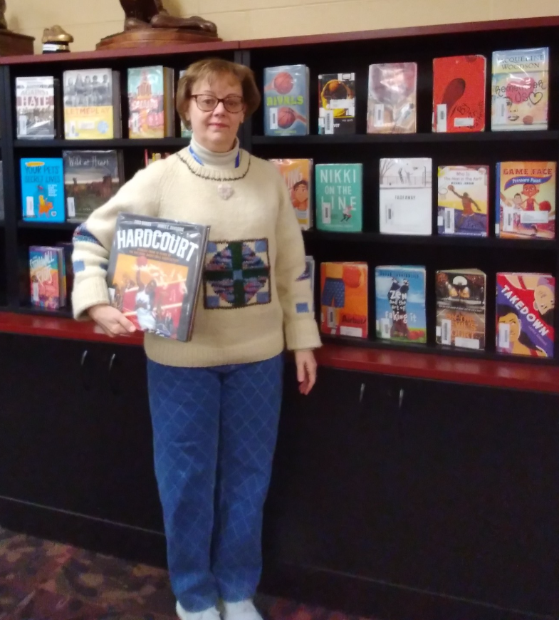 #OOTD #MeMade duplicate stitch sweater! Basketball books have been a slam dunk, with Greeenwald's RIVALS <a href="/JSonnenblick/">Jordan Sonnenblick</a>  ZEN AND THE ART OF FAKING IT and <a href="/Author_Cisneros/">Ernesto Cisneros: On Social Media Hiatus</a> FALLING SHORT taking center court. Managed real shoes 3 days in a row.