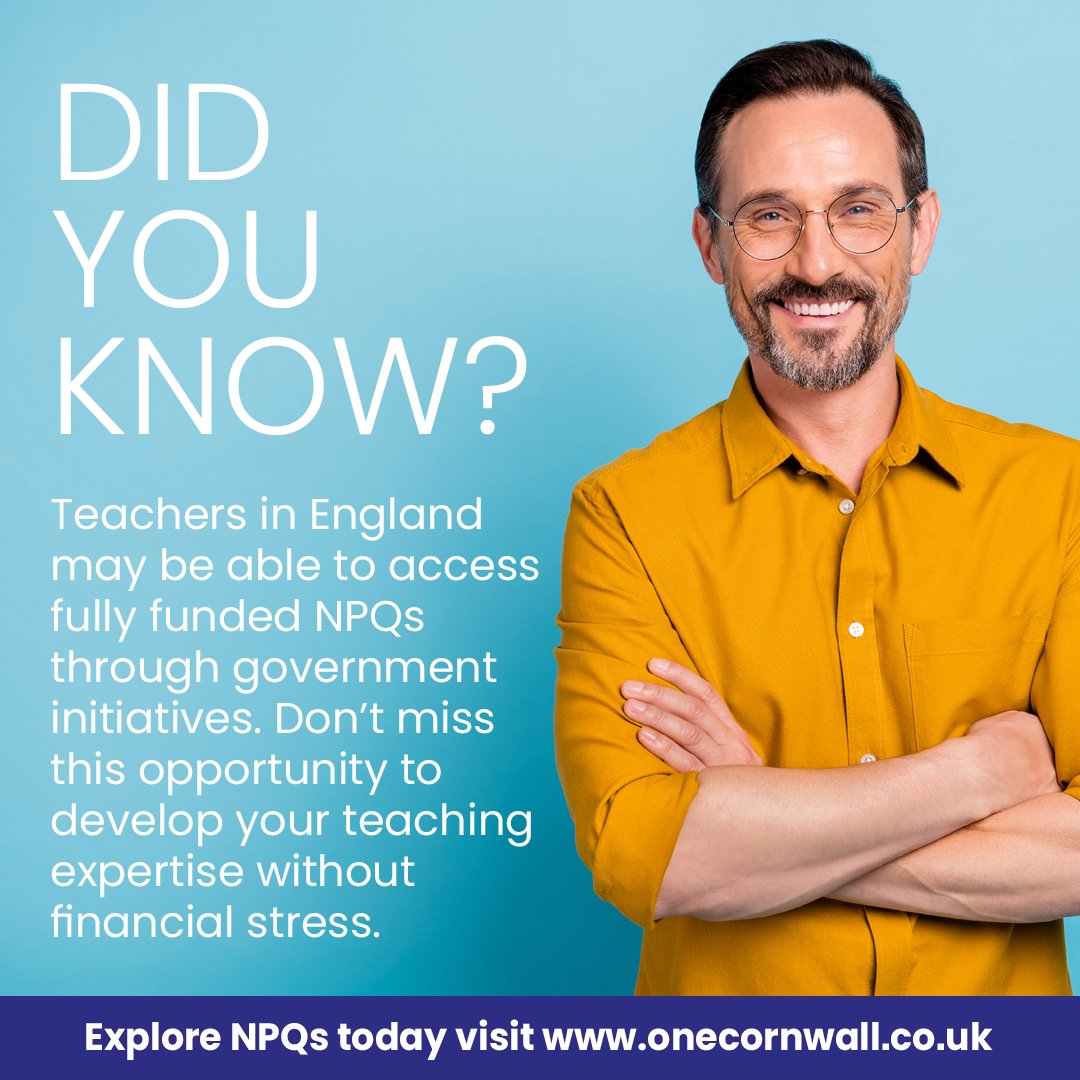 Are you considering your #ProfessionalDevelopment opportunities for 2025? We will be working in partnership with Leading Schools South West to deliver #NPQs, with our next cohort starting in April.
Apply now: leadingschoolssouthwest.org.uk/apply.html

#OneCornwall #Education ⁠#CPDForTeachers