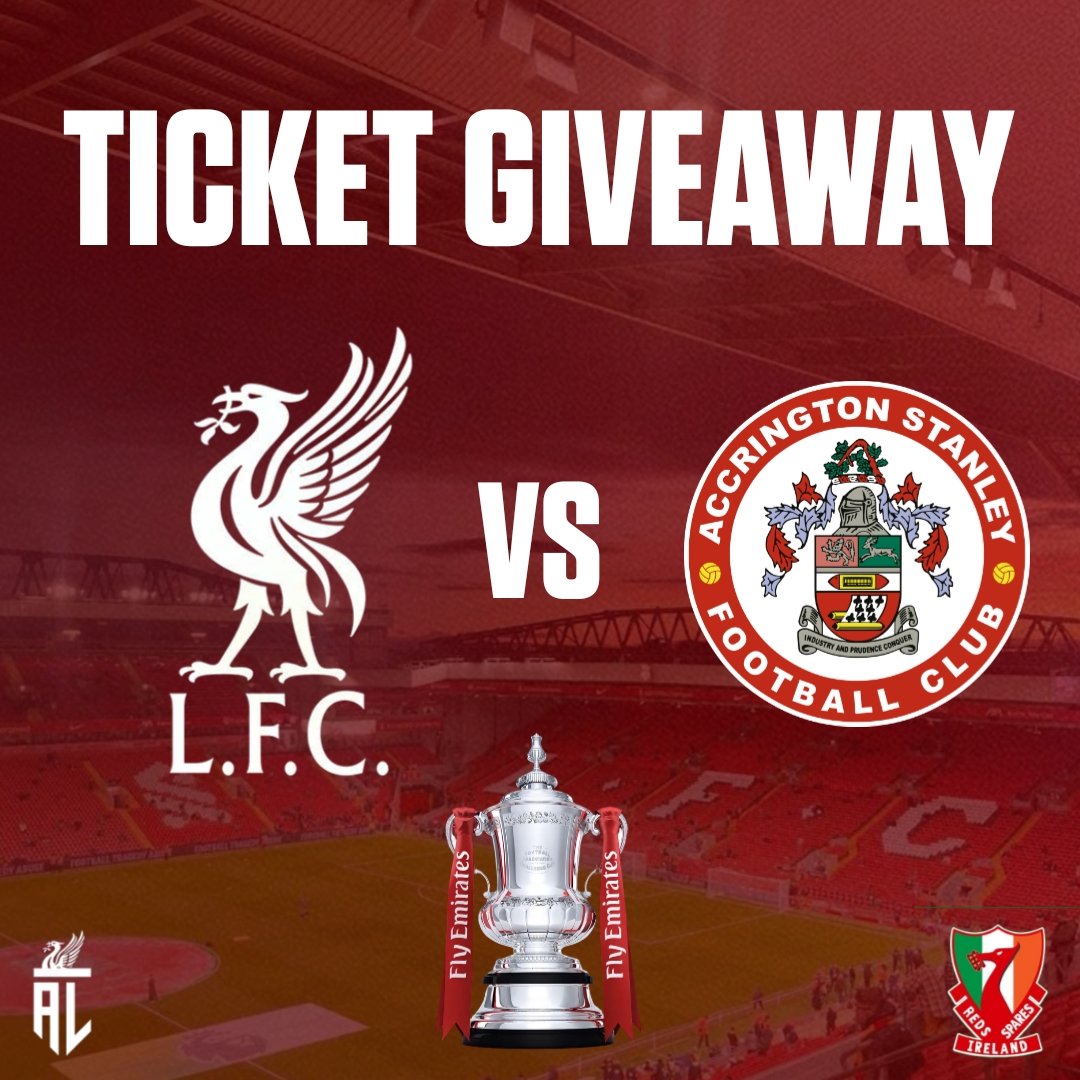 🚨 GIVEAWAY 🚨

We have TWO Kop tickets (pair) available for Liverpool vs Accrington Stanley that we are giving away TODAY!🔥

To enter:

🤝 Follow <a href="/AnythingLFC_/">Anything Liverpool</a> &amp; <a href="/REDticketMenIRE/">REDS SPARES IRELAND 🇮🇪</a>
🔄 Retweet this tweet
🏷️ Tag a friend

Winner announced at 5pm! Best of luck! 🔴 #lfc