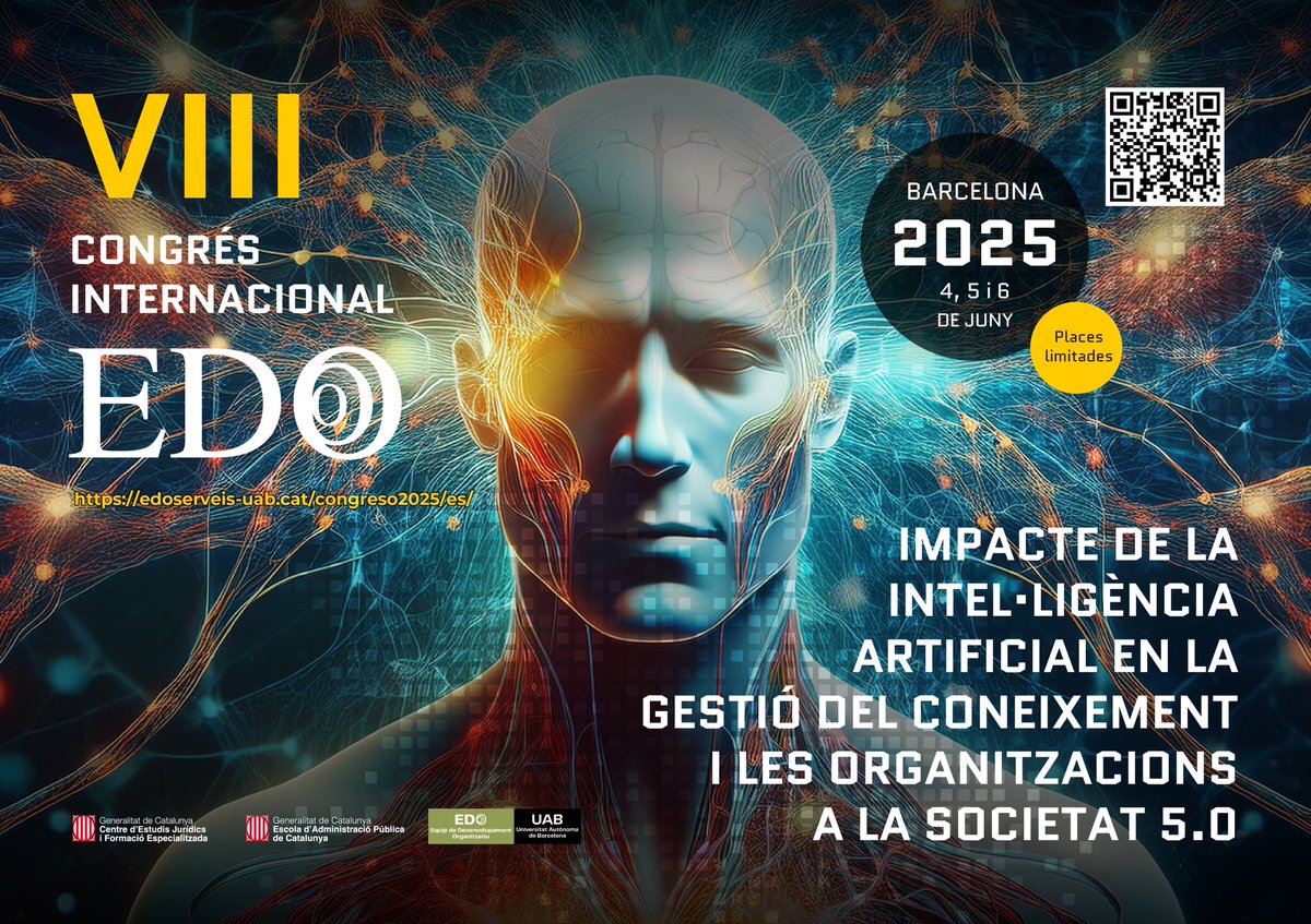 Del 4 al 6 de juny, no et perdis el VIII Congrés Internacional EDO sobre l'impacte de la Intel·ligència Artificial en la gestió del coneixement a la Societat 5.0. 
👉🏻 Tota la informació a: edoserveis-uab.cat/congreso2025/

#CRIEDO #EDO2025