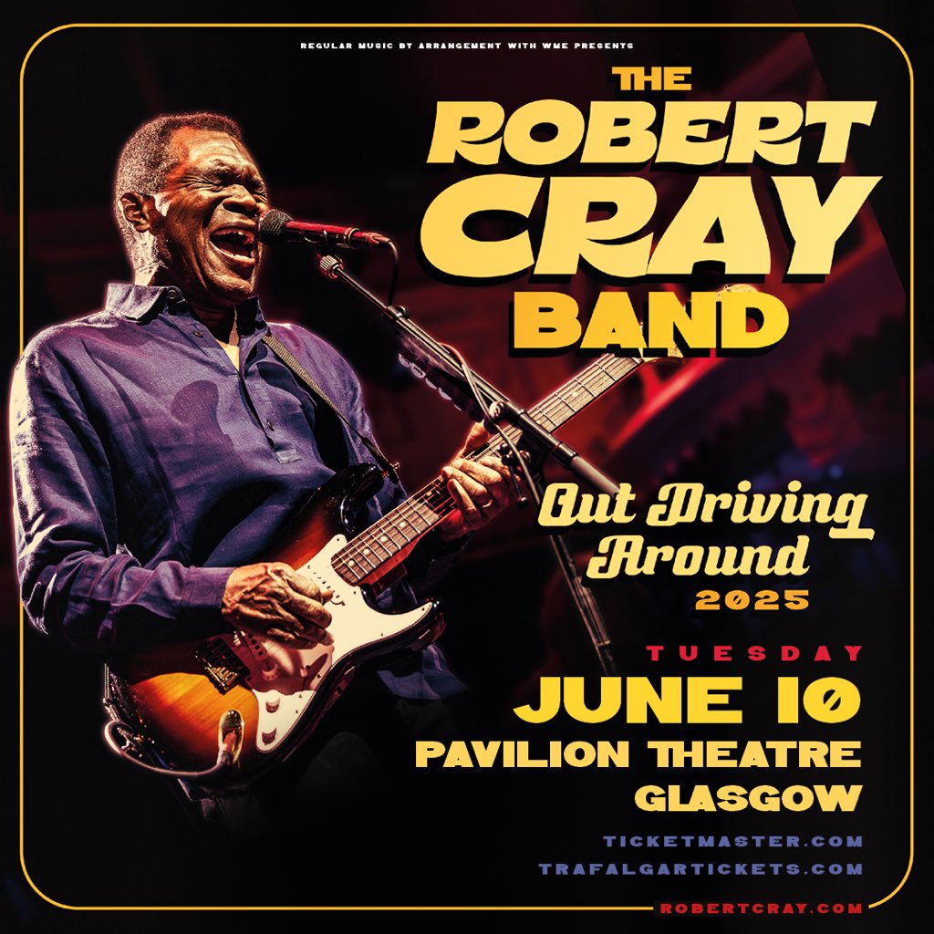 regularmusicuk's tweet image. JUST ANNOUNCED/// The Robert Cray Band bring the Out Driving Around tour to The Pavilion Theatre on Tuesday 10 June.
Tickets 🎟️ on sale Friday 17 January at 10am