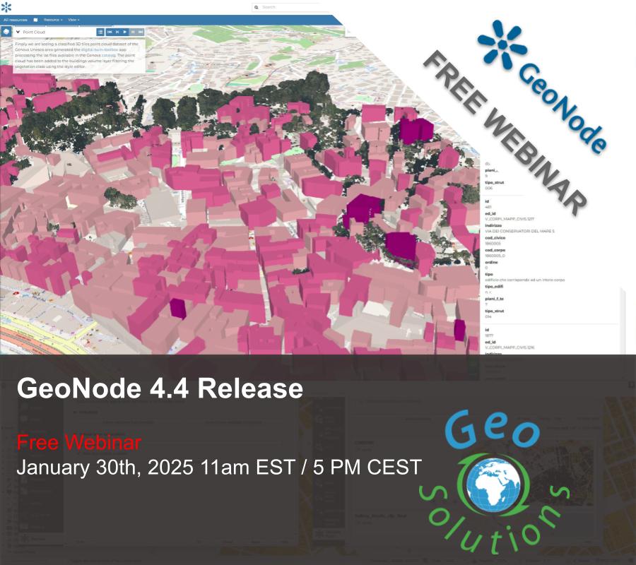 🌟 #GeoNode 4.4 is here! 🗺️ Dive into exciting new features:

✨ Support for 3D Tiles and Assets
🔌 The new QGIS Plugin for enhanced workflows
🛠️ Bug fixes and performance improvements

Join us on January 30th for an informative #free #webinar to explore the full potential of