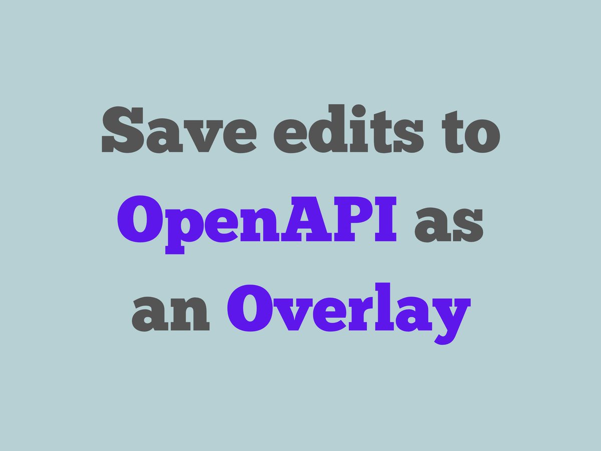 If you generate your OpenAPI files, or just want to polish them, you think you can't edit them because they'll be regenerated. Good news: you can save your edits as an Overlay and Speakeasy have some tools that make this easy lrnja.net/3C4NLOU