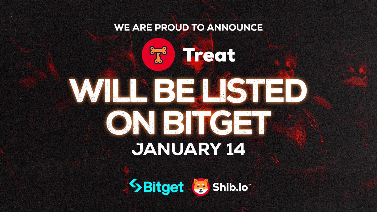 When I said this launch will be like no others, this is one example. THE OFFICIAL $TREAT TOKEN will launch on various exchanges on day one, and we are very excited to name our first exchange! @bitgetglobal!