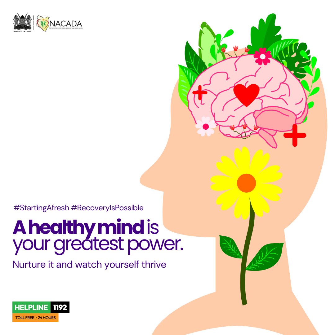 NACADAKenya's tweet image. A healthy mind is your greatest power 

#recoveryispossible #startingafresh