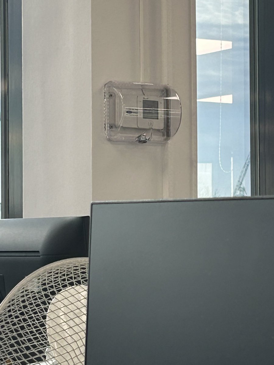 Freezing in the office and these tyrants won’t let us adjust the heating 🥶 they locked it away! 😭
