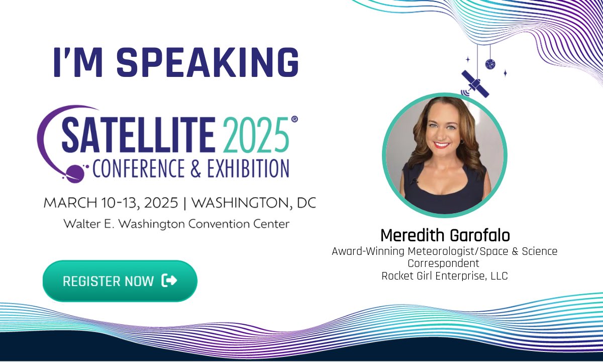 Meredith Garofalo (@garofalowx) on Twitter photo 🛰️💫TWO MONTHS AWAY💫🛰️
Thrilled to be asked again to speak at <a href="/SATELLITEDC/">SATELLITE x GovMilSpace</a>, this year as your co-host with <a href="/Gambleonit/">Ben Gamble</a> for "The Happy Hour Rocket Show: New Options to Orbit"!
⏰ Session Time: Mar 11, 2025, 4:00-5:00 PM ET
MORE: lnkd.in/gATiYrA8
#satshow #rocketgirl 🛰️💫TWO MONTHS AWAY💫🛰️
Thrilled to be asked again to speak at <a href="/SATELLITEDC/">SATELLITE x GovMilSpace</a>, this year as your co-host with <a href="/Gambleonit/">Ben Gamble</a> for "The Happy Hour Rocket Show: New Options to Orbit"!
⏰ Session Time: Mar 11, 2025, 4:00-5:00 PM ET
MORE: lnkd.in/gATiYrA8
#satshow #rocketgirl