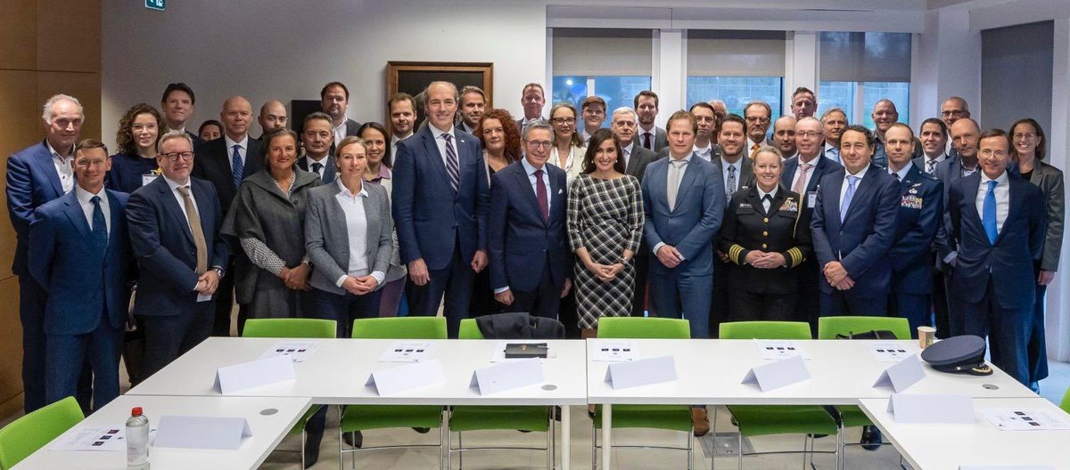 Delighted to welcome <a href="/AndersFoghR/">Anders Fogh Rasmussen</a> <a href="/DefensieStas/">Gijs Tuinman</a> <a href="/AmChamNL/">AmChamNL</a> and defense industry leaders for a discussion on building 🇺🇸🇳🇱 cooperation and continued collaboration within <a href="/NATO/">NATO</a>.