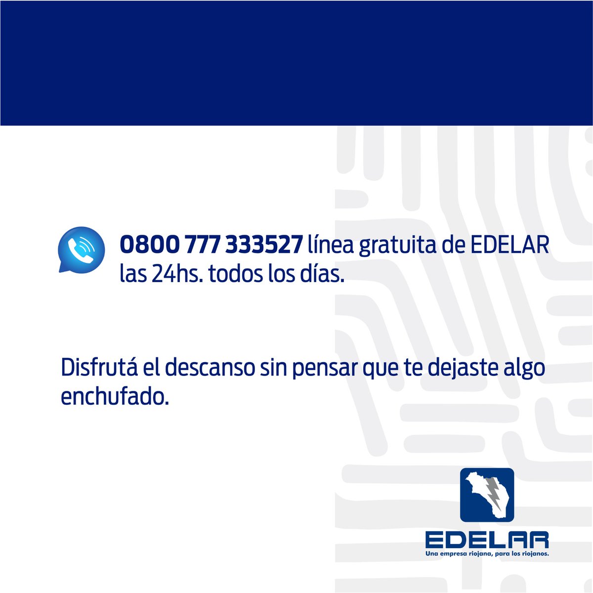 EdelarSAU's tweet image. 🚙Si te ausentás por varios dias de tu casa, #Edelar te sugiere:

🏠chequeá antes de salir de tu casa, que nada quede enchufado📷 (cafetera, televisor, pava, plancha, computadoras, cargador de celular, etc).