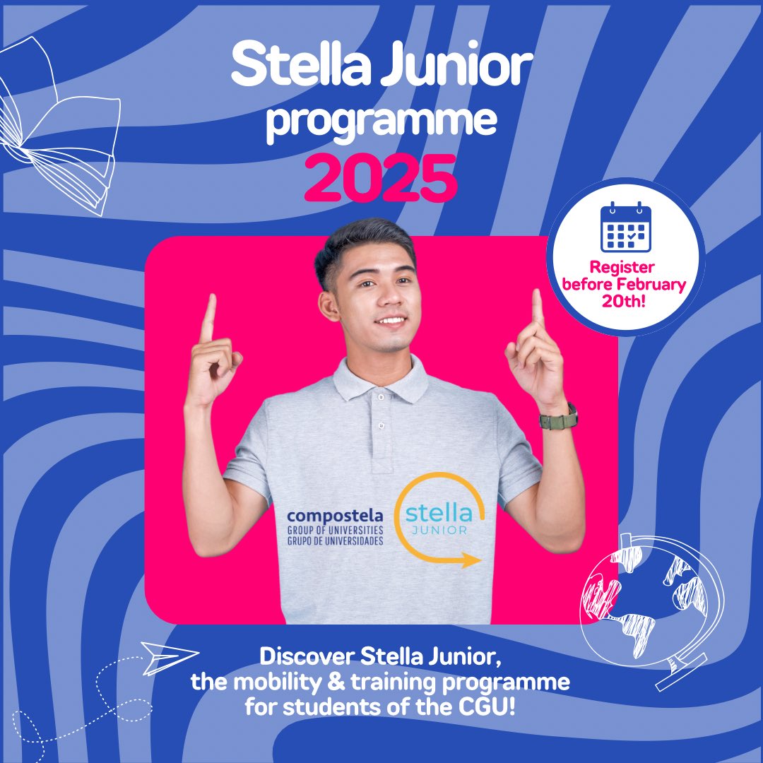 🌟The wait is over! 🌟

If you’re a university student dreaming of expanding your academic, cultural, and personal horizons, this is your chance! 🌍

🔗web.gcompostela.org/stella-junior-…

#StellaJunior2025 #studentmobility #exploretheworld #uniqueopportunities #cgu