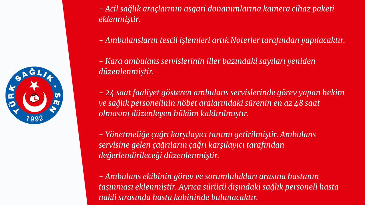 turksagliksengm's tweet photo. Ambulanslarla ile ilgili hangi değişiklikler yapıldı?
Cevaplar:👇
#tssbilgininadresi https://t.co/PJuFS44YIU