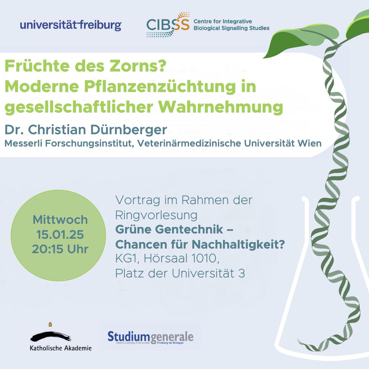 CIBSS (@cibss_unifr) on Twitter photo What is it about #GreenGeneTech that gives it it's still relatively poor reputation in society's view? Join us next Wednesday as <a href="/Dyrnberg/">Christian Dürnberger</a> discusses the public discourse on #GeneticModification in #Agriculture!
Event in German.
🗓️ 15.01.2025 | 20:15
📍HS 1010, KGI, <a href="/UniFreiburg/">Universität Freiburg</a> What is it about #GreenGeneTech that gives it it's still relatively poor reputation in society's view? Join us next Wednesday as <a href="/Dyrnberg/">Christian Dürnberger</a> discusses the public discourse on #GeneticModification in #Agriculture!
Event in German.
🗓️ 15.01.2025 | 20:15
📍HS 1010, KGI, <a href="/UniFreiburg/">Universität Freiburg</a>