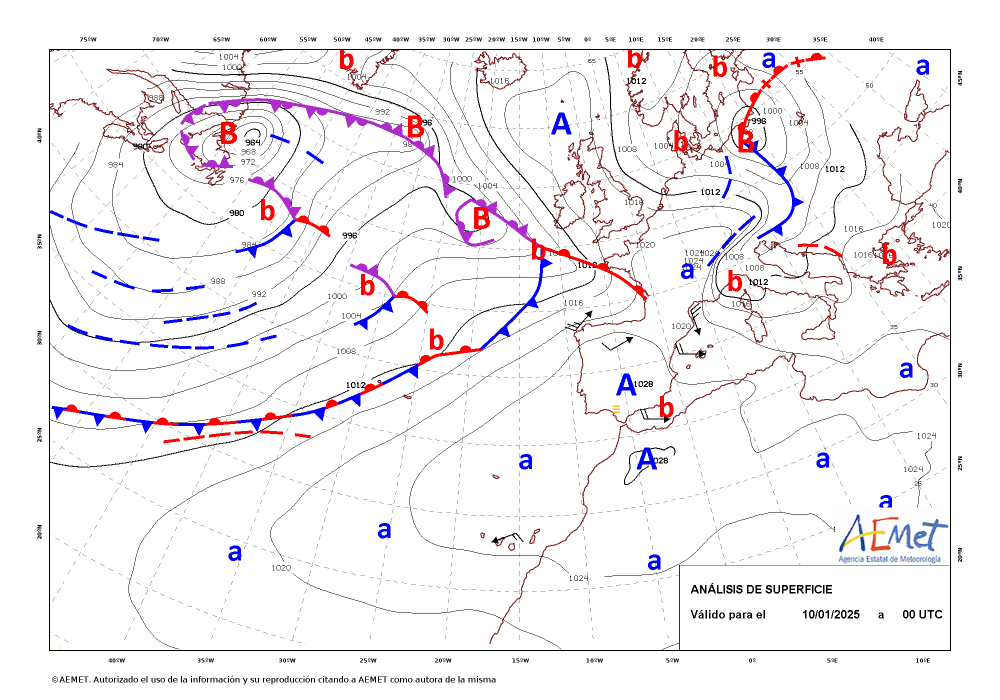 crballesteros's tweet photo. #ClimaEnMapas. Último mapa de análisis de superficie y previstos para H+12, H+24 y H+36, obtenidos de #AemetOpenData.
https://t.co/IsdPiSLh3e https://t.co/UsoeEt8yUg