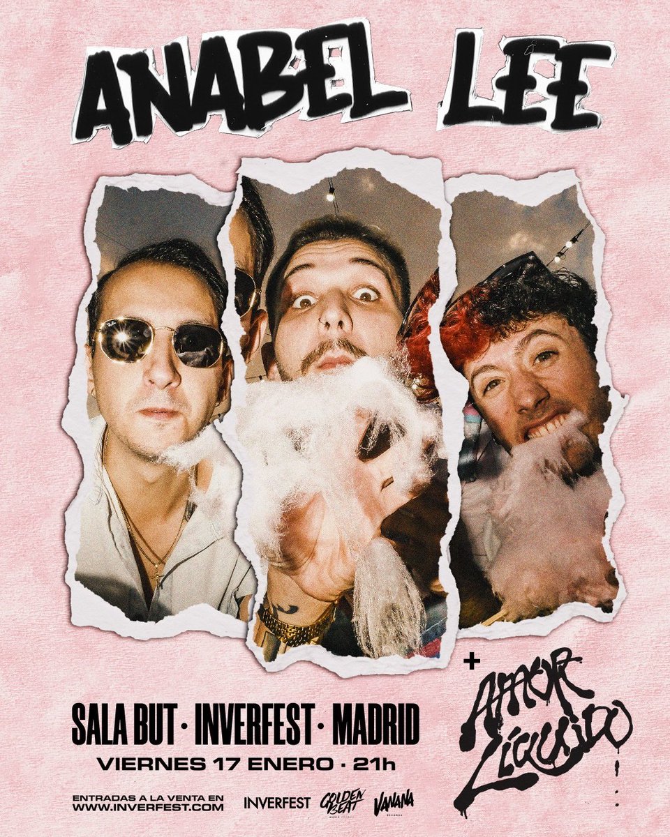 No queda nada para que <a href="/anbl_lee/">Anabel Lee</a> arranquen su 2025 en Madrid en la Sala But el 17 de enero con <a href="/Inverfest/">Inverfest</a> 💥

Además, les estarán acompañando <a href="/amorliquidx/">Amor Líquido</a> 🖤

Consigue ya tu entrada  inverfest.com/events/anabel-…
