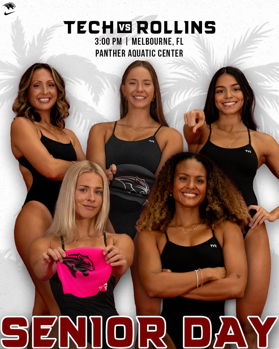 Senior Day!

We will be honoring our 16 seniors prior to today's meet! The festivities will begin at 2:15 at the Panther Aquatic Center with the first event set to begin at 3:00 PM.

🆚: Rollins
⏰: 3:00 PM
📍: Melbourne, Fla.
📺: bit.ly/40sKDWk

#GoPanthers | #TechBuilt