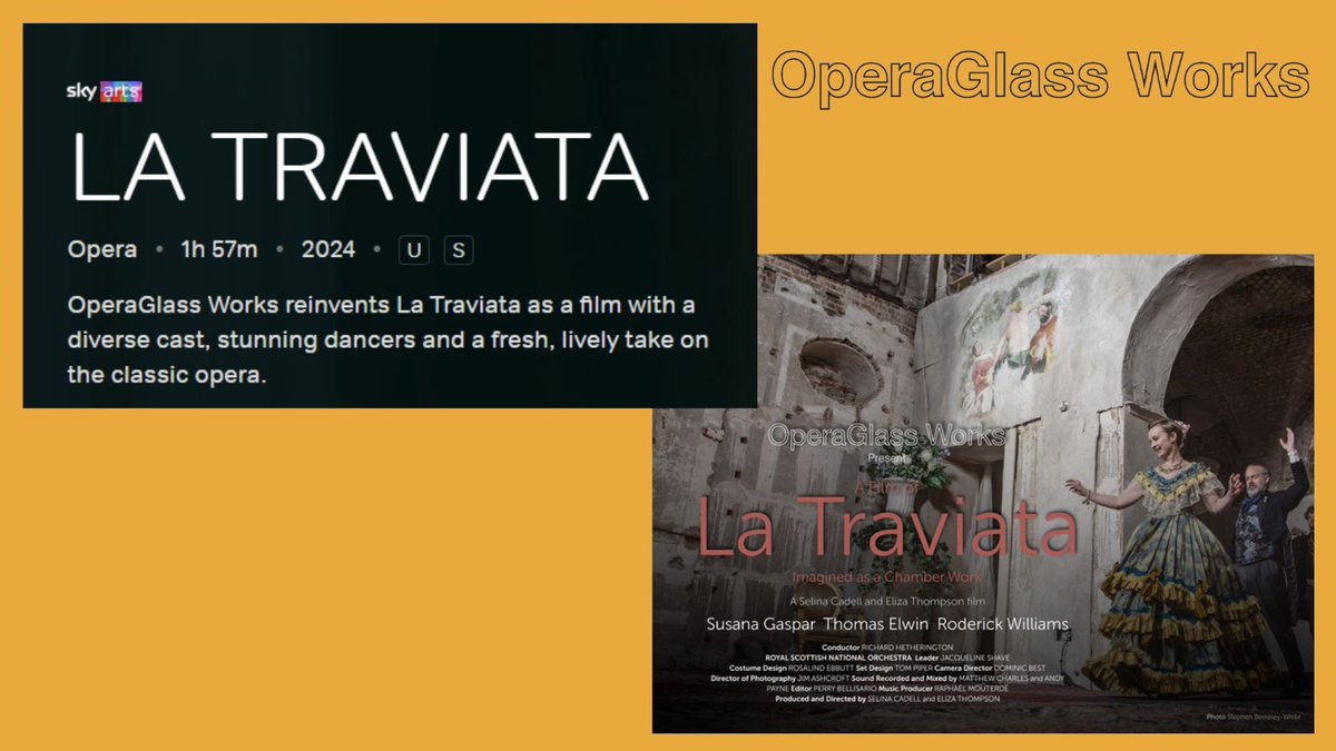 Fancy a treat this weekend? 

There are 6 days left to catch OperaGlass Works' stunning film of La Traviata via NOW tv.

Verdi’s opera is reimagined here by OperaGlass Works as a chamber work, with a focus on the central drama: a story of love, loss and discrimination. 

Enjoy!