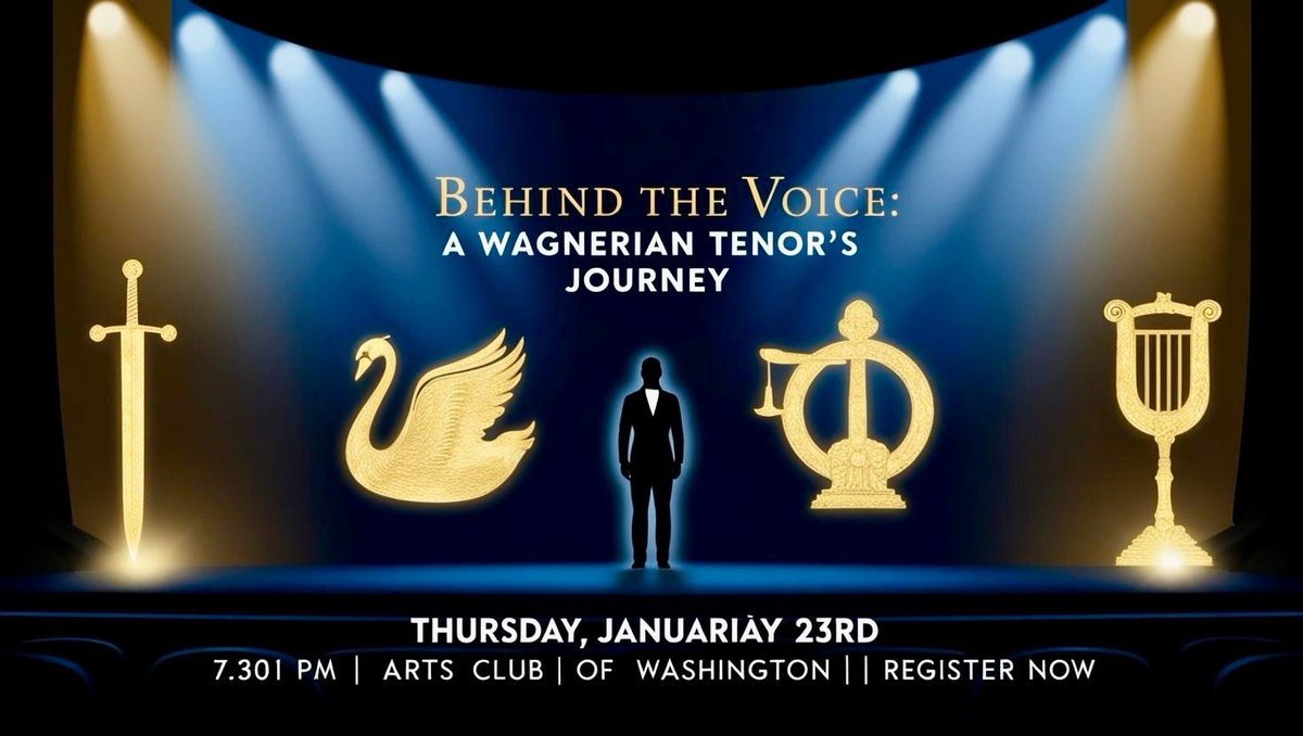 Tristan, Siegfried, Parsifal… 🎼 Explore the artistry and stamina behind these roles with F. Peter Phillips.
📅 Jan 23, 7:30 PM | Arts Club of Washington
🎟️ Register now: app.etapestry.com/onlineforms/Wa…
#OperaFansUnite #WagnerianDrama