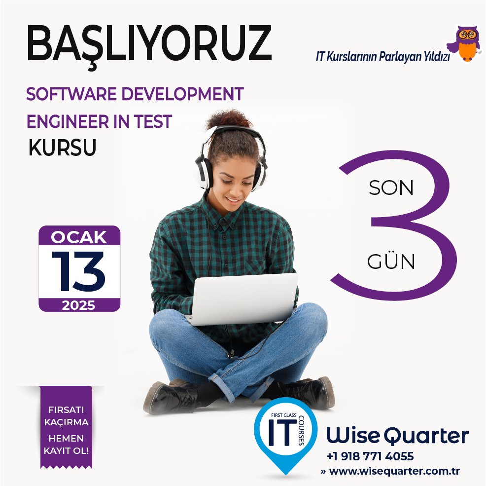 🔥 SDET Kursumuza Katılmak İçin Son 3 Gün! 🚀

📣 13 Ocak 2025’te başlayacak SDET kursumuza katılmak için hala şansınız var. 

🔗 Kayıt Linki: wisequarter.com.tr/kayit/
📧 Email: info@wisequarter.com
📞 Tel: +1 918 771 4055

#wisequarter Michelle Marmara Denizi  #qatester Hafife