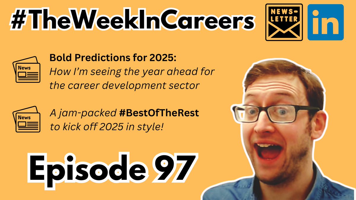 📰#TheWeekInCareers is HERE!📰

In this week's newsletter, I share my 'Bold Predictions' for the career development sector in 2025 + a jam-packed #BestOfTheRest!

linkedin.com/pulse/theweeki…

Come join the 4800+ subscribers who are already part of the #TheWeekInCareers community!