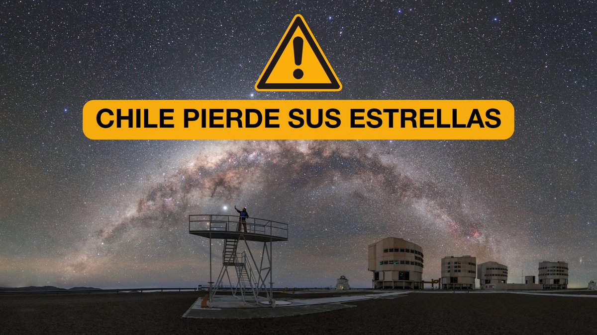 ⚠️ Los cielos del desierto de Atacama –los más oscuros y claros del mundo– están en peligro por un megaproyecto industrial.

AES Andes propuso ubicar un complejo industrial a pocos kilómetros de nuestro Observatorio Paranal. Esto afectaría irreparablemente las observaciones.
