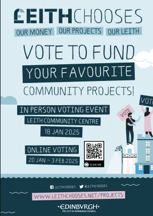 lornaslater's tweet photo. 📷 Want to see Participatory Budgeting in action?

#LeithChooses is happening Saturday 18th Jan from 12:30pm. You can vote to fund your favourite community projects! https://t.co/wRjtwAzmnd