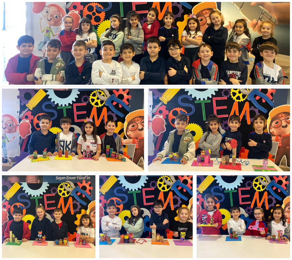 SILAgulsenoglu's tweet photo. 1.Sınıf öğrencilerimiz STEM JR.“YEŞİL DÜNYAMIZ"teması kapsamında tasarruf ve geri dönüşüme önem göstererek doğayı korumaya karar verdi #STEMjunior #STEMgelecektir #STEMJuniorFair @goksen_akyol_bk @elifndincsahin @bk.cansubildirici @bhcshr_samlise https://t.co/k9YpxSKYVh
