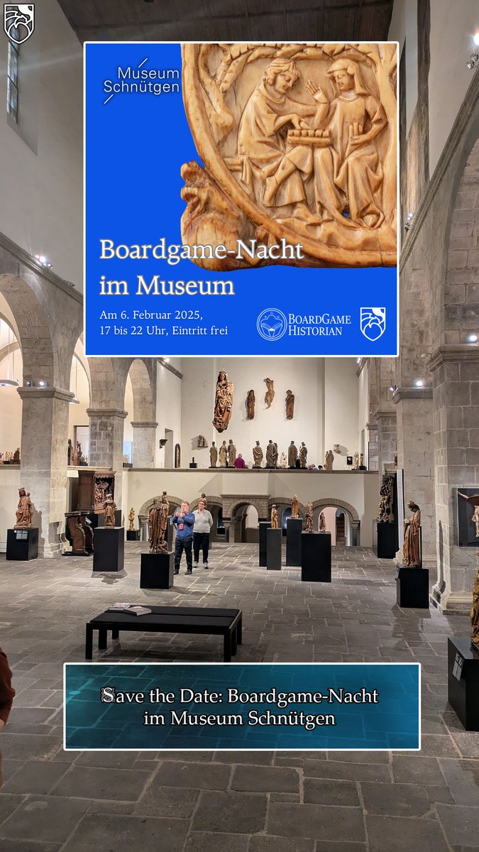 Mittelalter Digital (@mittelalterdigi) on Twitter photo Save the Date: Wir freuen uns sehr, am 6.2.25 gemeinsam mit <a href="/BoardgameHisto/">Boardgame Historian</a> im wunderbaren Museum Schnütgen in Köln die Boardgame Nacht auszurichten: aktuelle Brettspiele zum Thema "Mittelalter", Vorträge und mehr vor cooler Kulisse! So vielfältig ist das Mittelalter selten.😊 Save the Date: Wir freuen uns sehr, am 6.2.25 gemeinsam mit <a href="/BoardgameHisto/">Boardgame Historian</a> im wunderbaren Museum Schnütgen in Köln die Boardgame Nacht auszurichten: aktuelle Brettspiele zum Thema "Mittelalter", Vorträge und mehr vor cooler Kulisse! So vielfältig ist das Mittelalter selten.😊