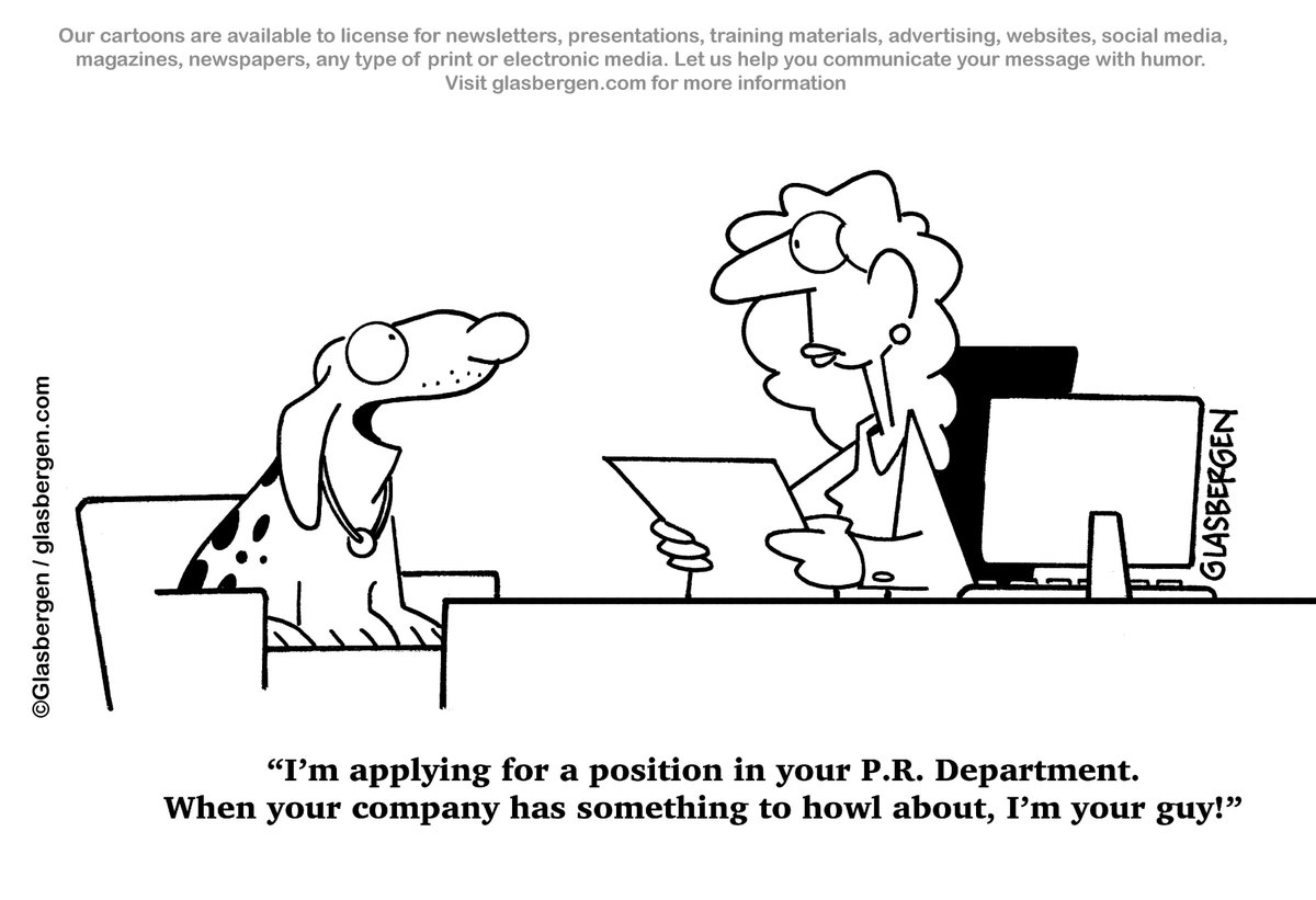 RGlasbergen's tweet photo. Today's Cartoon / January 10, 2025 @ https://t.co/BeGTui6pAp via Glasbergen Cartoon Service. ©Glasbergen
#Humanresources #HR #PublicRelations #AnimalHumor #dogs #businesshumor #cartoonoftheday #copyrightedmaterial https://t.co/XGI1Lzrwok