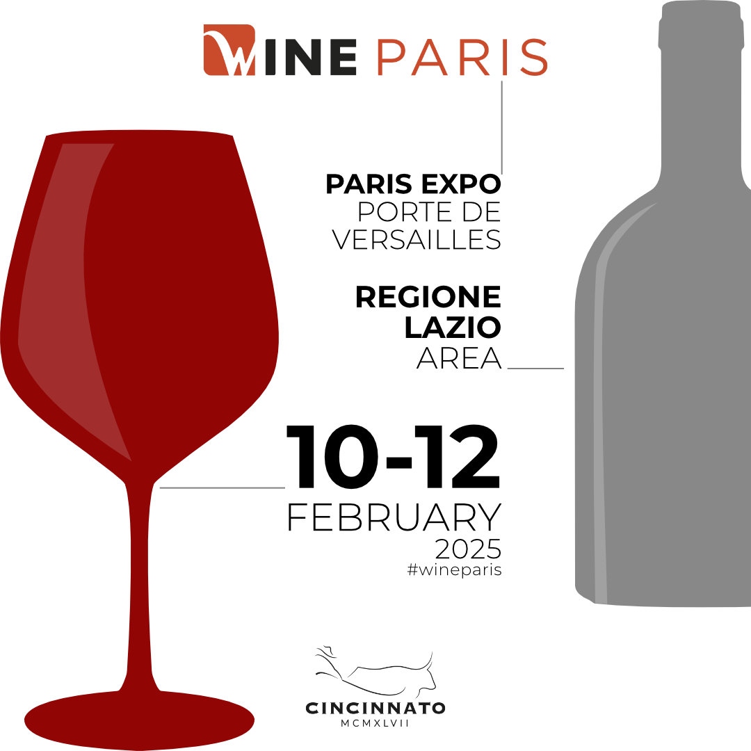 📣 We are thrilled to announce our participation in "Wine Paris 2025", taking place at Paris EXPO from February 10 to 12. 
👉 Keep following us!
.
.
.
#winefair #wineparis #lazioisme #wineexport #winepromotion #winetasting #lazioisme #cincinnatovini