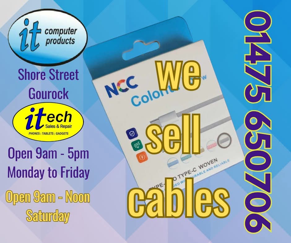 IT Computer Products (@itcomputerpro) on Twitter photo We have a selection of cables for various applications available at our Shore Street Gourock shops.
<a href="/ITComputerPro/">IT Computer Products</a> & <a href="/itechInverclyde/">itech Inverclyde</a>.
#supplies #Gourock #Inverclyde #computeraccessories #ChooseLocal #ScotlandLovesLocal We have a selection of cables for various applications available at our Shore Street Gourock shops.
<a href="/ITComputerPro/">IT Computer Products</a> & <a href="/itechInverclyde/">itech Inverclyde</a>.
#supplies #Gourock #Inverclyde #computeraccessories #ChooseLocal #ScotlandLovesLocal