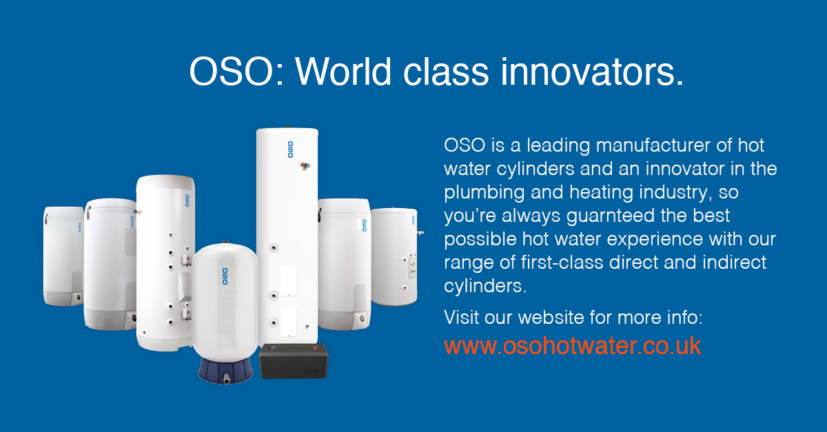 OSO: World class innovators.
OSO is a leading manufacturer of hot water cylinders and an innovator in the plumbing and heating industry, so you’re always guaranteed the best possible hot water experience with our range of first-class direct and indirect cylinders.
Visit our w ...