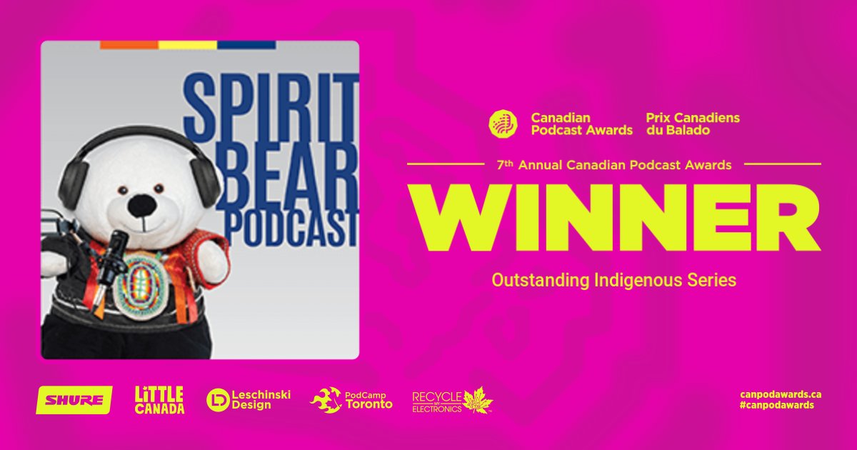 First Nations Child & Family Caring Society (@caringsociety) on Twitter photo Truly an honour to win this award for <a href="/SpiritBear/">Spirit Bear</a>’s Paw’d-cast, especially given the amazing work of our fellow nominees: MEDIA INDIGENA, Nation to Nation, The ʔasqanaki Podcast by Smokii Sumac & Warrior Life! Thanks <a href="/CanPodAwards/">The Canadian Podcast Awards</a>! Listen: bit.ly/3Zr5ZTt @pam_palmater Truly an honour to win this award for <a href="/SpiritBear/">Spirit Bear</a>’s Paw’d-cast, especially given the amazing work of our fellow nominees: MEDIA INDIGENA, Nation to Nation, The ʔasqanaki Podcast by Smokii Sumac & Warrior Life! Thanks <a href="/CanPodAwards/">The Canadian Podcast Awards</a>! Listen: bit.ly/3Zr5ZTt @pam_palmater