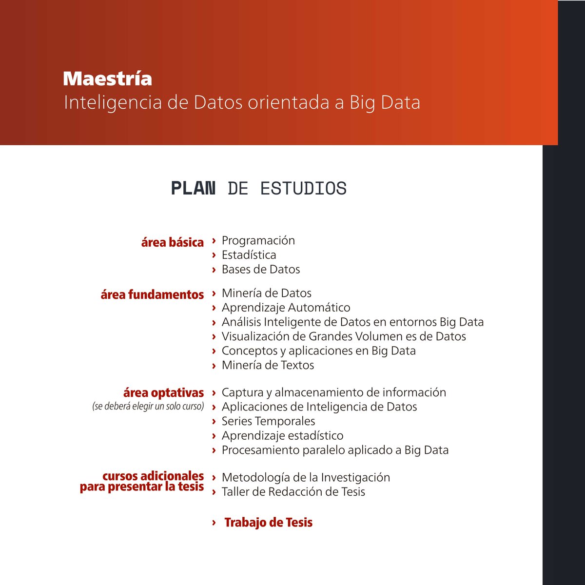 📢Inscripciones febrero 2025!! 
✅ Inteligencia de Datos orientada a Big Data  
Maestría Modalidad presencial  
📝Inscripciones abierta a partir del 3/2/2025 al 28/2/2025 
postgrado.info.unlp.edu.ar/carreras-prese…
¿Tenés dudas? Escribinos! 📷postgrado@lidi.info.unlp.edu.ar
