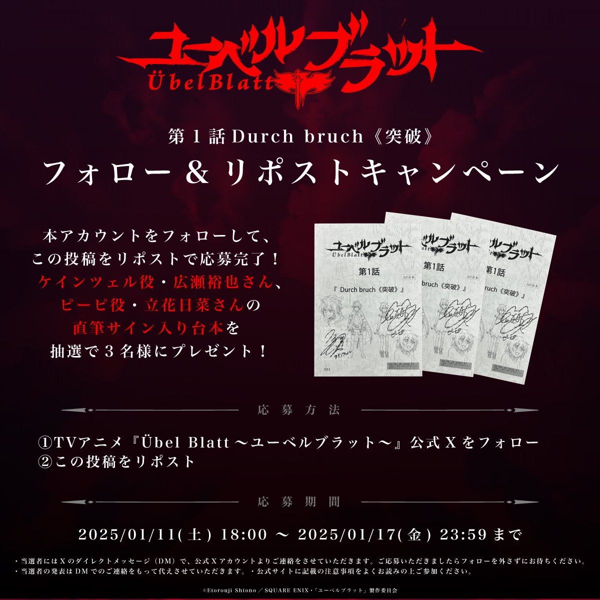 Übel Blatt 1　ユーベルブラット　1　直筆イラストサイン本　初版 Übel Blatt 1 ユーベルブラット 1 直筆イラストサイン本 初版