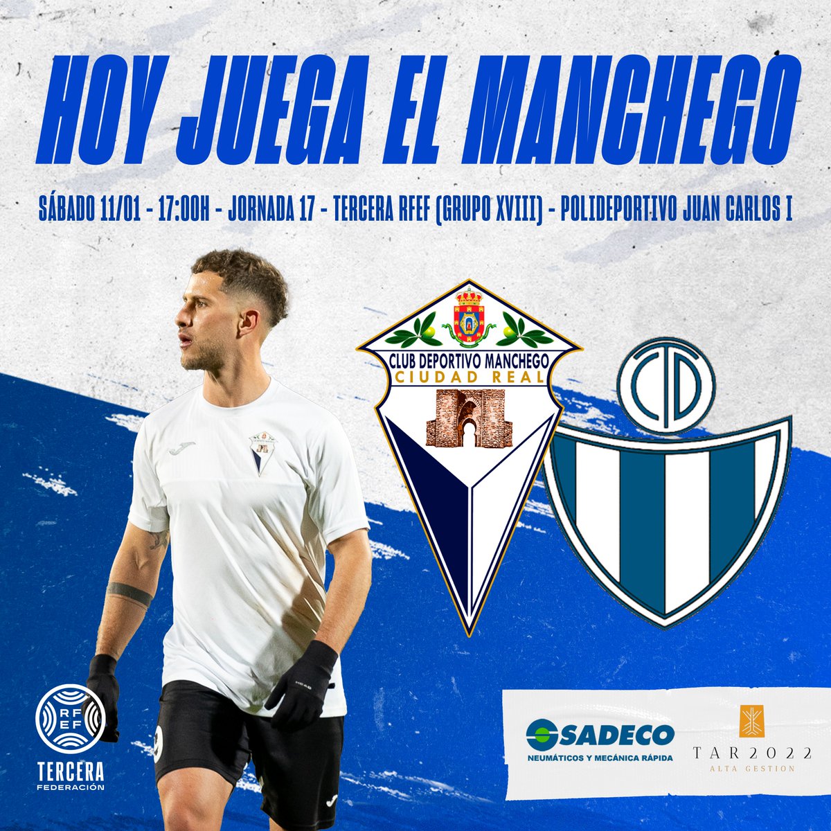 🔵 HOY JUEGA EL MANCHEGO⚪

🆚 C.D. Tarancón
🗓️ Sábado 11/01
🏟️ Polideportivo Juan Carlos I
⏰ 17:00hs

#AupaManchego 💙🤍