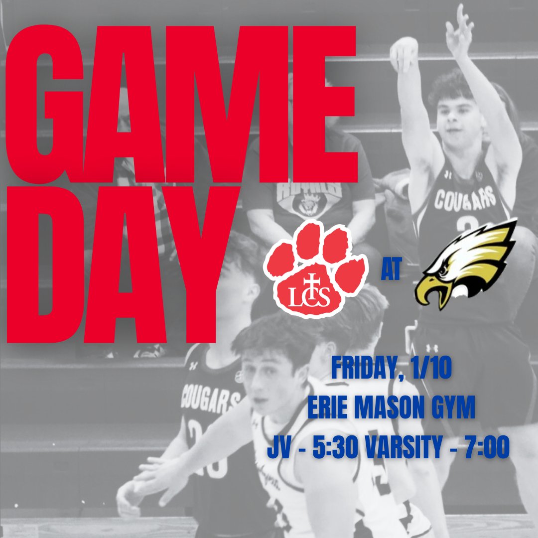 LCSBoysHoops's tweet photo. Cougars are on the road again as they make the trip to take on the Eagles of Erie Mason tonight. #ETP #gocougars #lcshoops https://t.co/d20c0PfCHe