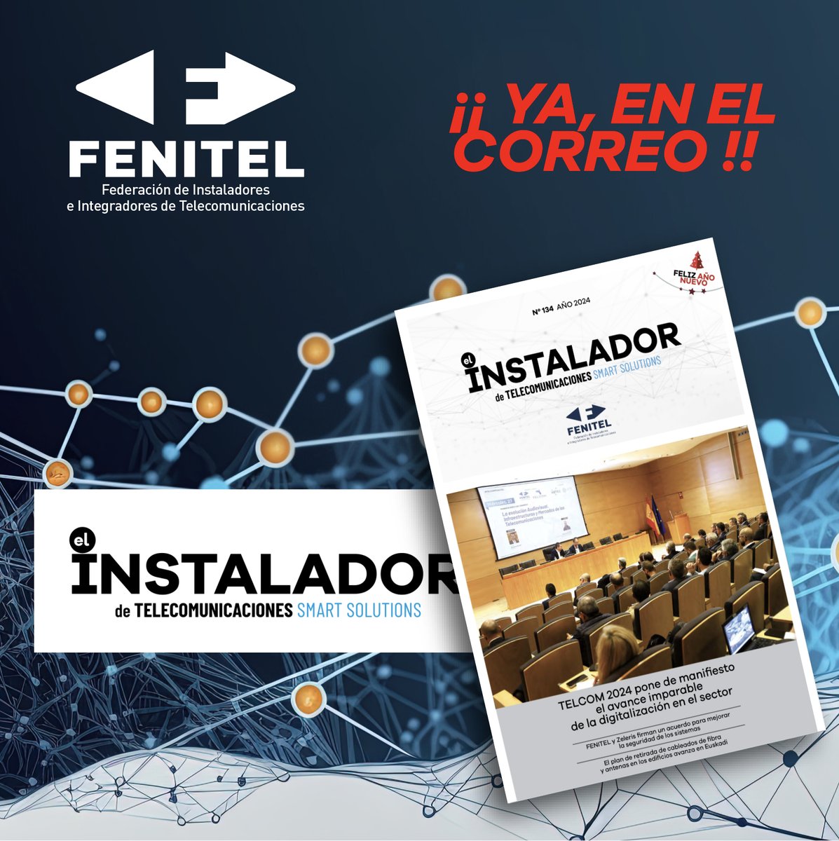 FENITEL_ES's tweet image. ¡Atención, asociados de Fenitel!
El último número de nuestra revista &quot;El Instalador de Telecomunicaciones&quot; ya se encuentra en el correo. 
Muy pronto, todos los asociados de Fenitel recibirán este número con todo sobre #Telcom2024 y las últimas novedades sobre #telecomunicaciones.