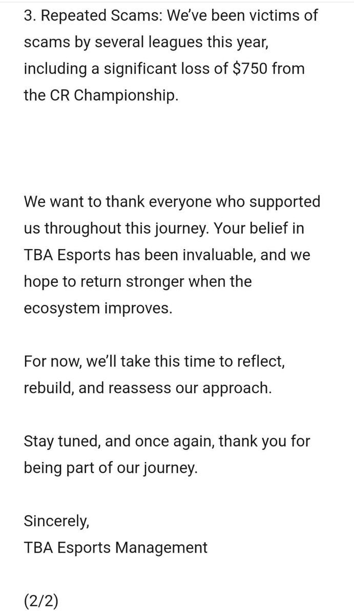 Announcement:
We regret to announce that TrailBlaze Esports is disbanding for several months due to unavoidable challenges. More details in the posts below.

— TrailBlaze Esports Management