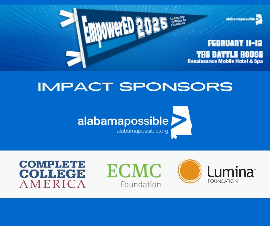 alabamapossible (@alabamapossible) on Twitter photo Thank you @LuminaFoundation <a href="/ECMCFoundation/">ECMC Foundation</a> and <a href="/CompleteCollege/">Complete College America | CCA</a> for investing in our nation's Historically Black community Colleges and Predominantly Black Community Colleges. Your support will make the 2025 EmpowerED Conference a tremendous success!
🎟️ buff.ly/40rtigr Thank you @LuminaFoundation <a href="/ECMCFoundation/">ECMC Foundation</a> and <a href="/CompleteCollege/">Complete College America | CCA</a> for investing in our nation's Historically Black community Colleges and Predominantly Black Community Colleges. Your support will make the 2025 EmpowerED Conference a tremendous success!
🎟️ buff.ly/40rtigr