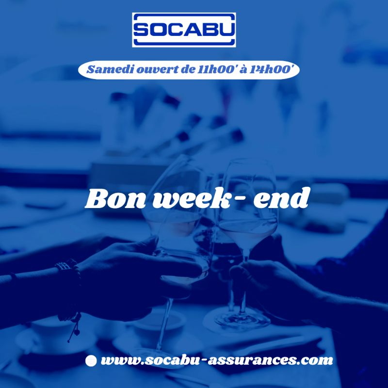L'assurance #SOCABU vous souhaite un week-end agréable et reste disponible pour vous accompagner dans vos projets d'assurance.
À très vite chez SOCABU ! @à la une
#AssuranceSurMesure #ConseilsExperts #BonWeekend #Assurance #Burundi #Abatwip