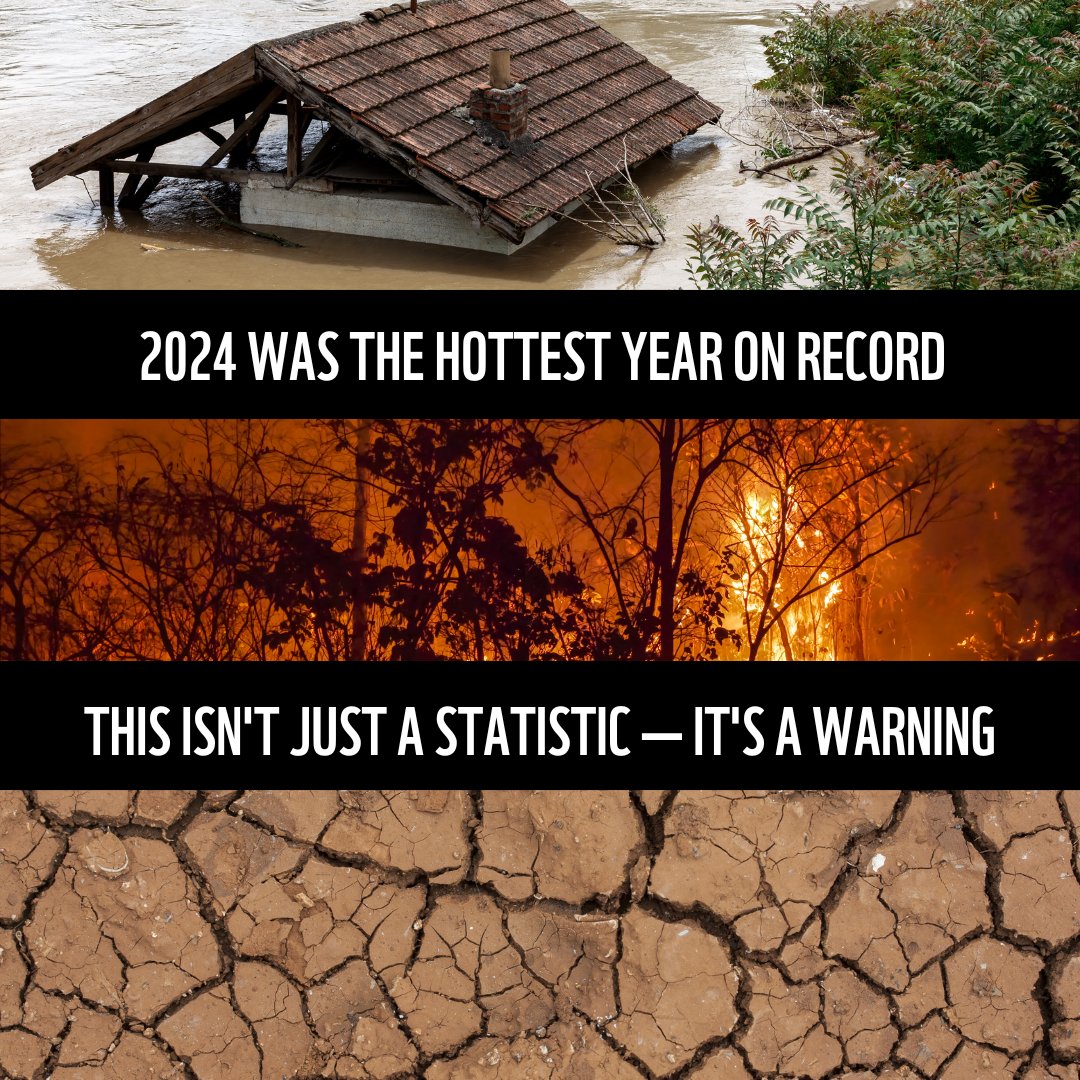 #BREAKING: 2024 was the hottest year on record.

Fossil fuels &amp; the destruction of nature are driving climate chaos. 🔥

In 2025, we need more ecosystem restoration &amp; protection AND more ambitious emissions reduction to lower impacts, create jobs &amp; turn the temperature back down.