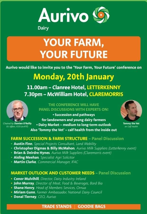 Declan Marren (@marrendeclan) on Twitter photo A great line up of topics, speakers and trade stands. We look forward to meeting our farmers as well as those looking for opportunities in the industry.
<a href="/AurivoFarmProf/">AurivoFarmProfit</a> <a href="/AurivoCo_op/">Aurivo</a> <a href="/tommythevet/">Tommy Heffernan 🦠🦠🦠</a> <a href="/conormulv/">Conor Mulvihill 🐄</a> <a href="/Agrisolicitor/">Aisling Meehan</a> <a href="/miriamgunn/">Miriam Gunn</a> <a href="/bryanjhynes/">Bryan Hynes</a> <a href="/ifac_ireland/">ifac</a> A great line up of topics, speakers and trade stands. We look forward to meeting our farmers as well as those looking for opportunities in the industry.
<a href="/AurivoFarmProf/">AurivoFarmProfit</a> <a href="/AurivoCo_op/">Aurivo</a> <a href="/tommythevet/">Tommy Heffernan 🦠🦠🦠</a> <a href="/conormulv/">Conor Mulvihill 🐄</a> <a href="/Agrisolicitor/">Aisling Meehan</a> <a href="/miriamgunn/">Miriam Gunn</a> <a href="/bryanjhynes/">Bryan Hynes</a> <a href="/ifac_ireland/">ifac</a>