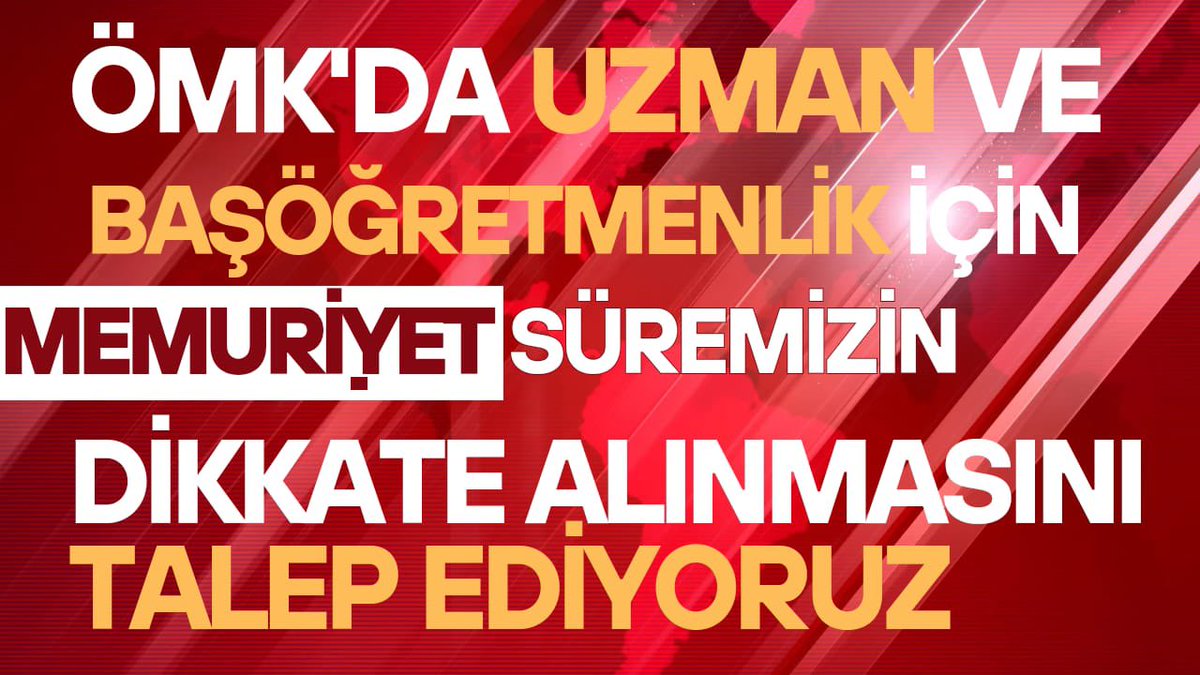 Bedir Alan (@bedralan) on Twitter photo Sn. Bakanım
Öğretmenlik öncesi memuriyet uzman öğretmenlik ve başöğretmenlik süresinden sayılmalı; mağduriyet giderilmelidir.Bu konuda gerekli düzenlemelerin yapılmasını talep ediyoruz.
<a href="/Yusuf__Tekin/">Yusuf Tekin</a>
<a href="/EgitimBirSen/">Eğitim-Bir-Sen</a> <a href="/turkegitimsen/">Türk Eğitim Sen</a> <a href="/egitimis/">Eğitim-İş</a> <a href="/egitimsen/">Eğitim Sen</a>
#ÖMKdaMemuriyeteTakılanlar Sn. Bakanım
Öğretmenlik öncesi memuriyet uzman öğretmenlik ve başöğretmenlik süresinden sayılmalı; mağduriyet giderilmelidir.Bu konuda gerekli düzenlemelerin yapılmasını talep ediyoruz.
<a href="/Yusuf__Tekin/">Yusuf Tekin</a>
<a href="/EgitimBirSen/">Eğitim-Bir-Sen</a> <a href="/turkegitimsen/">Türk Eğitim Sen</a> <a href="/egitimis/">Eğitim-İş</a> <a href="/egitimsen/">Eğitim Sen</a>
#ÖMKdaMemuriyeteTakılanlar