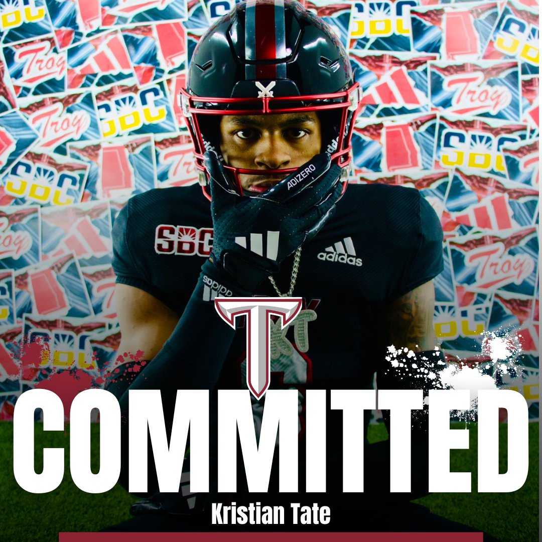 BREAKING: Troy Trojans <a href="/TroyTrojansFB/">Troy Trojans Football 8x⚔️</a>
WR Kristian Tate <a href="/_14reasons/">Kristian Tate🎫</a> has committed to TROY! Tate is from Delaware State University w/ a career including 399 yards 3 TDs 28 receptions w/ 3 years of eligibility left. Troy Report picked him to choose Troy.  #TroyTrojans #TroyReport