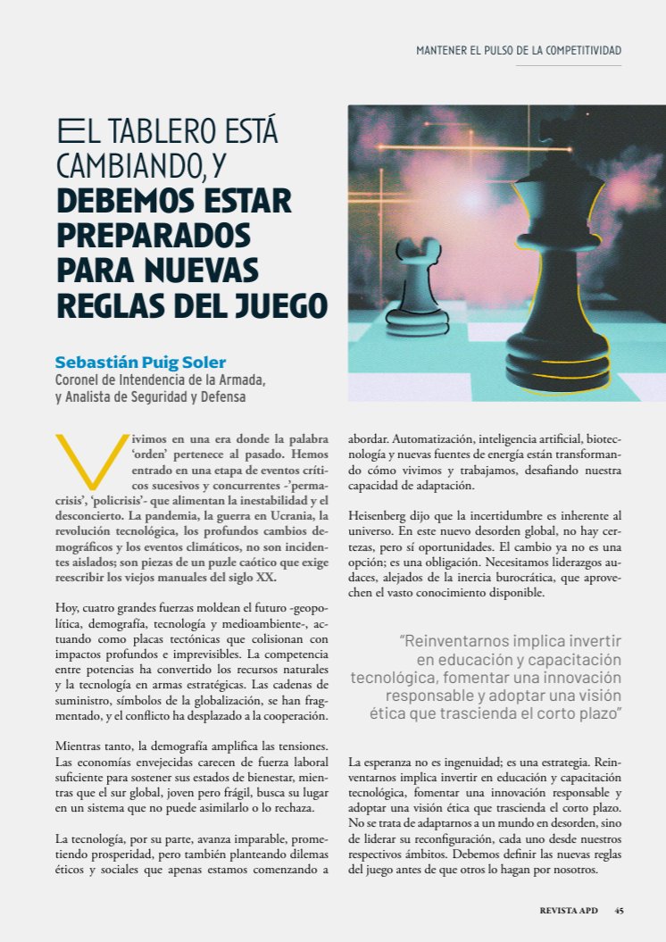 Debemos estar preparados para nuevas reglas del juego. 

Una breve reflexión.