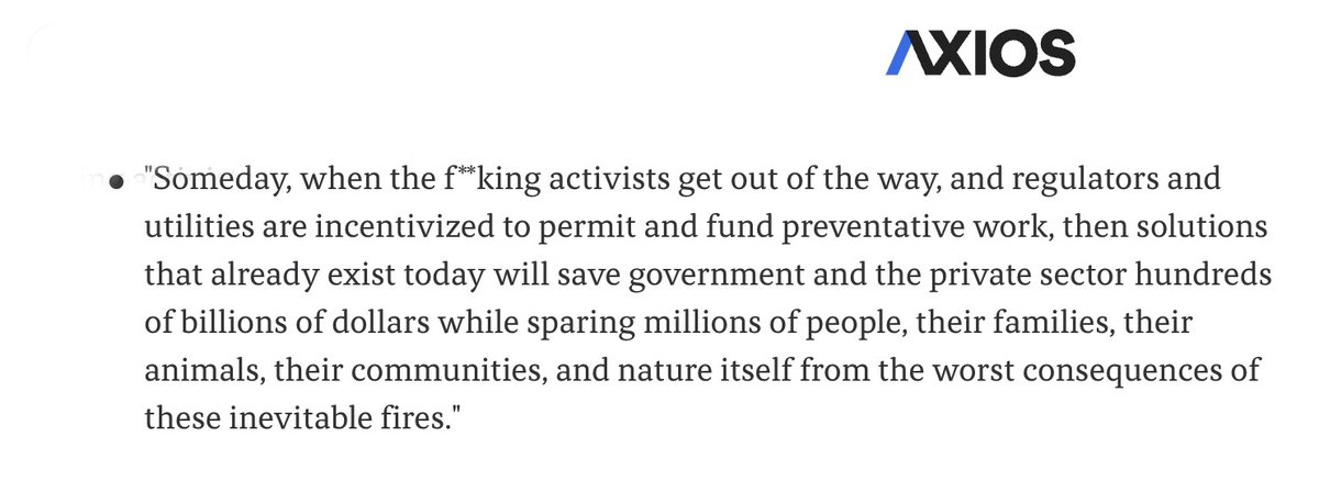 Lowercarbon Capital (@lowercarbon) on Twitter photo When <a href="/axios/">Axios</a> editor <a href="/danprimack/">Dan Primack</a> asked Lowercarbon's <a href="/sacca/">Chris Sacca 🇺🇸</a> to comment on the LA wildfires, Sacca did not mince words: When <a href="/axios/">Axios</a> editor <a href="/danprimack/">Dan Primack</a> asked Lowercarbon's <a href="/sacca/">Chris Sacca 🇺🇸</a> to comment on the LA wildfires, Sacca did not mince words: