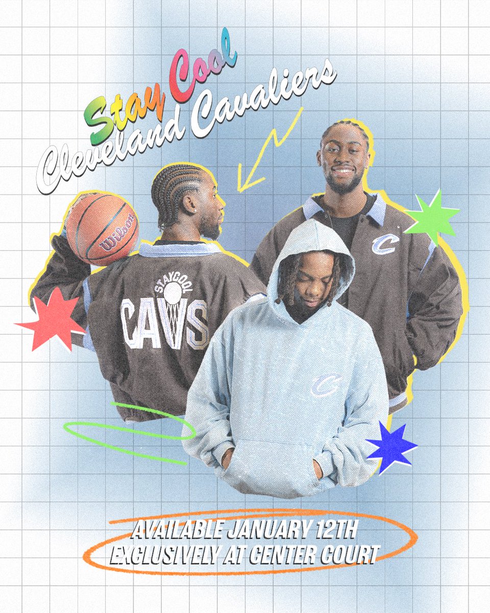 STAYCOOL 🤝 Cleveland Cavaliers 

Introducing our first limited edition collection with <a href="/STAYCOOLNYC/">STAYCOOLNYC</a> featuring <a href="/dariusgarland22/">Darius Garland</a> and <a href="/CarisLeVert/">Caris LeVert</a>! 

Available Sunday, 1/12 exclusively in-store at Center Court in Rocket Mortgage FieldHouse.

<a href="/cavs/">Cleveland Cavaliers</a> • #LetEmKnow
