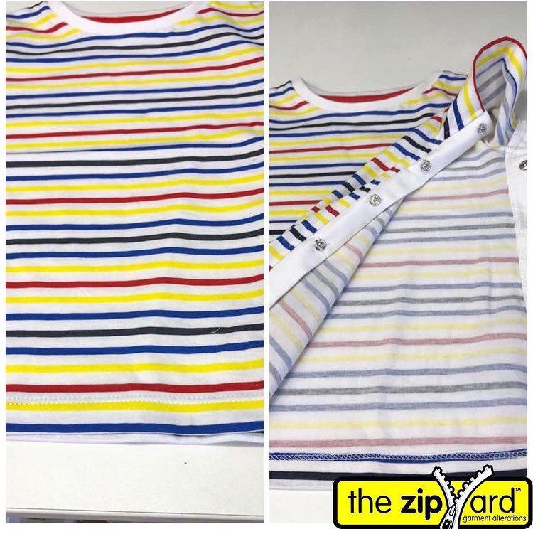 zipyardranelagh's tweet photo. Throwback to this ingenious solution from @D15ZipYard 💛

They took this Children's t-shirt and made it easily accesible for ongoing medical treatment by adding this strip of buttons.  

#alterations #thezipyard #lookgreatfeelfantastic #weloveeveryBODY #upstyle #restyle https://t.co/2O4TBdPQZM